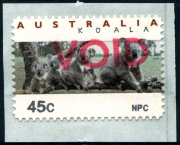 AUSTRALIA - 1994 VOID 45c 'NPC' Counter Printed Stamp MNH [D0296]