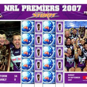 AUSTRALIA - 2007 'NRL PREMIERS - Melbourne Storm' Sheetlet MNH [F0046]