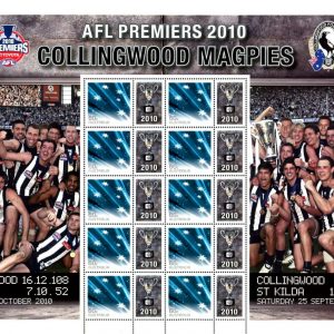 AUSTRALIA - 2010 'AFL PREMIERS - COLLINGWOOD MAGPIES' Sheetlet MNH [F0016]