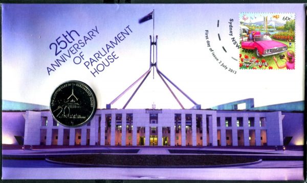AUSTRALIA - 2013 '25th ANNIVERSARY of PARLIAMENT HOUSE' PNC RAM 20c Coin [D7086]