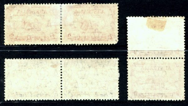 AUSTRALIA - 1934 Macarthur Set to 9d 'PURPLE' GU Pairs SG 150-2 CV £110 [D1271]