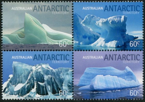 AAT - 2011 'LANDSCAPES - Icebergs' Block of 4 MNH [E5563]