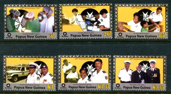 PAPUA NEW GUINEA - 2007 '50th ANNIVERSARY of ST JOHN'S AMBULANCE' Set of 6 MNH SG1207-1212 [D2210]