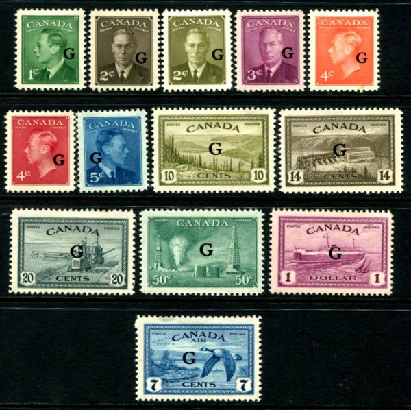 CANADA - 1950 Set to $1 'PURPLE' Official G O/P MLH SGØ178/190 Cv £200 [D4944]