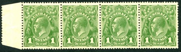 AUSTRALIA - 1928 KGV SM Wmk 1d 'GREEN' Die 2 SG95/95b MNH Cv $300 [D5188]