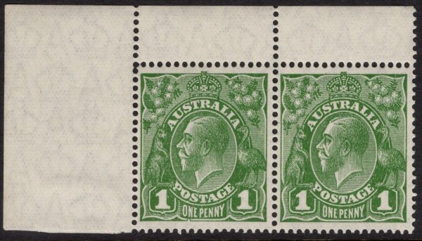 AUSTRALIA - 1926 KGV SM Wmk 1d 'GREEN' SG86b MNH* Cv £75 [D5202]