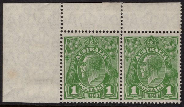 AUSTRALIA - 1926 KGV SM Wmk 1d 'GREEN' SG86b MNH* Cv £95 [D5203]