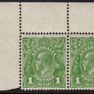 AUSTRALIA - 1928 KGV SM Wmk 1d 'GREEN' SG95ab MNH Cv £350 [D5205]