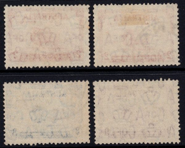 AUSTRALIA - 1934 Set to 9d PURPLE SG 150/52 VFU Cv $£80 [D5246]