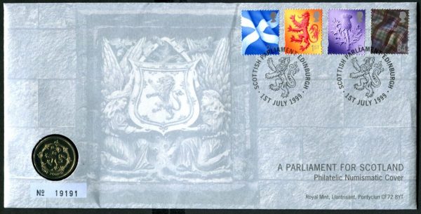 GREAT BRITAIN - 1999 'PARLIAMENT FOR SCOTLAND' PNC £1 Royal Mint Ltd Issue No. 19191 [D2876]