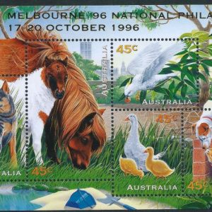 AUSTRALIA - 1996 'PETS' Melbourne National Philatelic Overprint Miniature Sheet MNH [D2851]