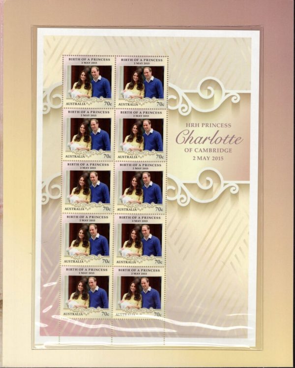 AUSTRALIA - 2015 'BIRTH OF PRINCESS CHARLOTTE' Sheetlet MNH [D2991]