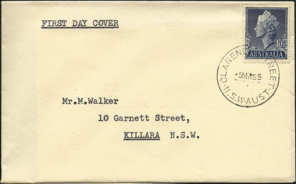 AUSTRALIA - FDC 1955 1/0½ 'QEII DEFINITIVE' First Day Cover [A0269]