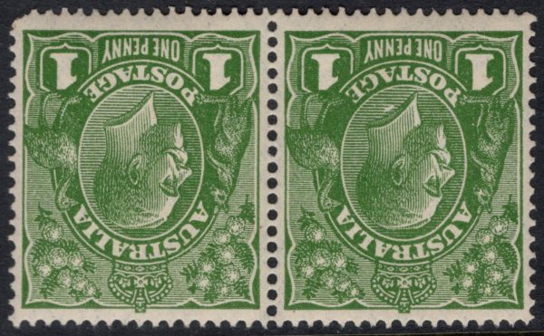 AUSTRALIA - 1926 KGV INV SM Wmk 1d 'GREEN' SG95b MNH Cv $350 [D5538]