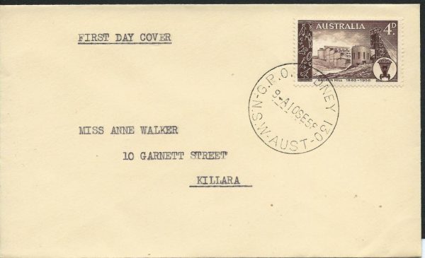 AUSTRALIA - 1958 'BROKEN HILL' First Day Cover [A0317]