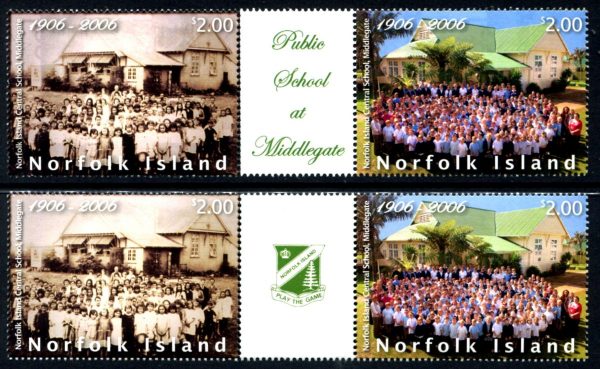 NORFOLK ISLAND - 2006 'CENTENARY of CENTRAL SCHOOL' Gutter pair MNH [D3350]