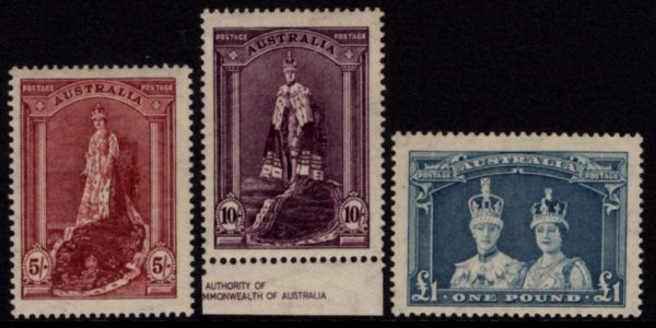 AUSTRALIA - 1949 ROBES Set to £1 SLATE SG 176a/78a MNH Cv $150 [D5796]