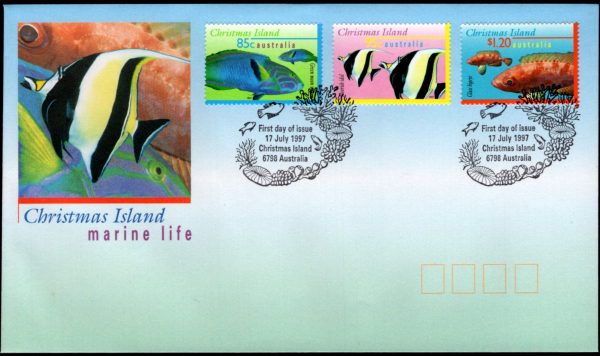 CHRISTMAS ISLAND - 1997 'MARINE LIFE' First Day Cover [D3905]