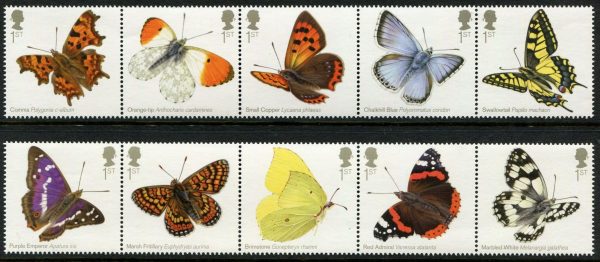 GREAT BRITAIN - 2013 'BUTTERFLIES' Set of 10 MNH [D3958]