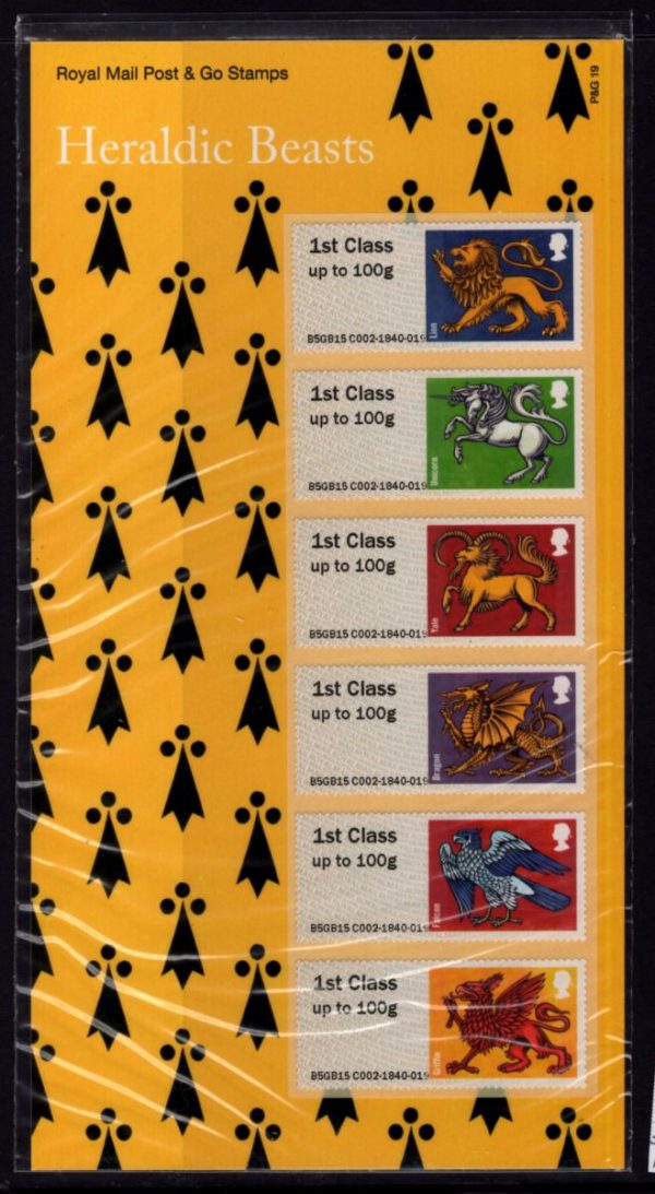 GREAT BRITAIN - 2015 'HERALDIC BEASTS' Self Adhesive Post & Go Mint [E1570]