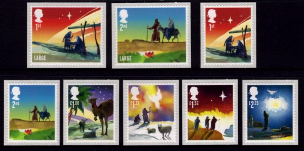 GREAT BRITAIN - 2015 'CHRISTMAS' Self Adhesive Set of 8 Mint [E1110]