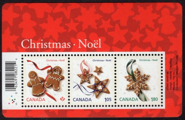 CANADA - 2012 'CHRISTMAS - GINGERBREAD COOKIES' Miniature Sheet MNH [D6412]