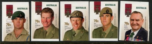 AUSTRALIA - 2015 'AUSTRALIAN LEGENDS - Victoria Cross' Self Adhesive Set of 5 Mint [D4569]