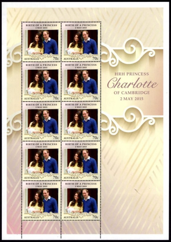 AUSTRALIA - 2015 'BIRTH OF PRINCESS CHARLOTTE' Sheetlet MNH [D4513]