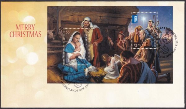 AUSTRALIA - 2013 'MERRY CHRISTMAS' Miniature Sheet First Day Cover [D7058]