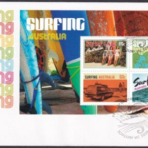AUSTRALIA - 2013 'SURFING AUSTRALIA' Miniature Sheet First Day Cover [D7057]