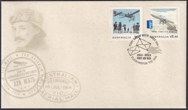 AUSTRALIA - 2014 '100th ANNIVERSARY of 1st AIR MAIL' First Day Cover [D6803]