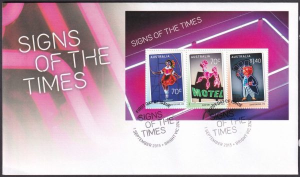 AUSTRALIA - 2015 'SIGNS OF THE TIMES' Miniature Sheet First Day Cover [D7079]