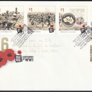 AUSTRALIA - 2016 'CENTENARY OF WWI' First Day Cover [E4759]