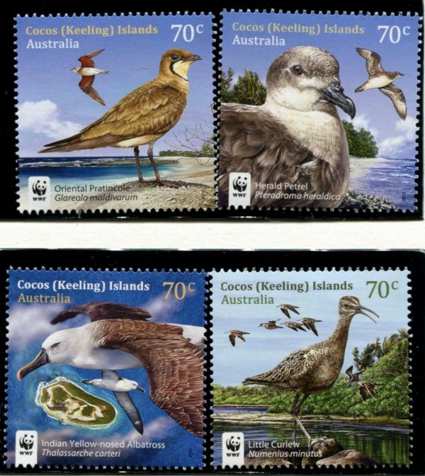 COCOS (KEELING) ISLANDS - 2015 WWF 'VISITING BIRDS OF COCOS ISLANDS' Set of 4 MNH [C4796]