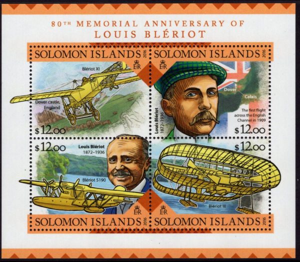 SOLOMON ISLANDS - 2016 ' 80TH ANNIVERSARY OF LOUIS BLERIOT' Miniature Sheet MNH [D6675]