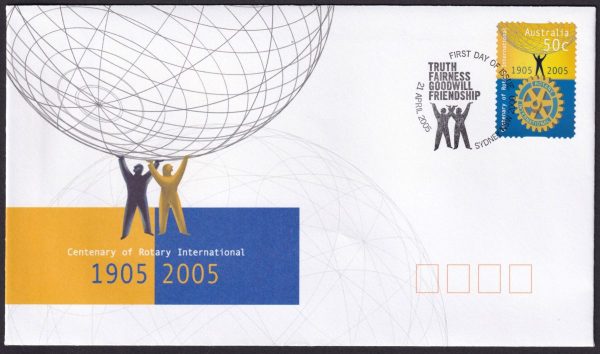 AUSTRALIA - 2005 'CENTENARY of ROTARY INTERNATIONAL' Self Adhesive First Day Cover [D7471]