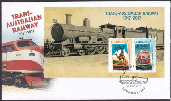 AUSTRALIA - 2017 'TRANS-AUSTRALIAN RAILWAY' Miniature Sheet First Day Cover [D7096]