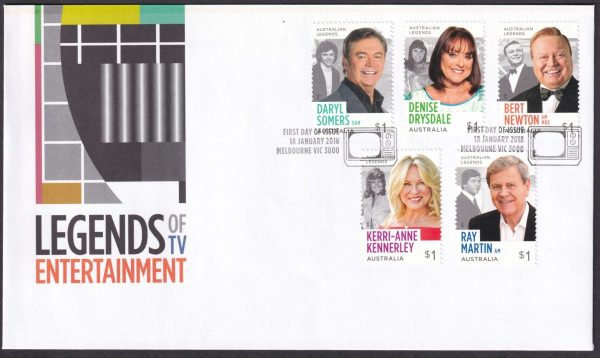 AUSTRALIA - 2018 'LEGENDS OF TV ENTERTAINMENT' First Day Cover [E4740]