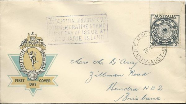 AUSTRALIA - 1954 'AAT COMMEMORATIVE STAMP' First Day Cover Macquarie Island [A4092]