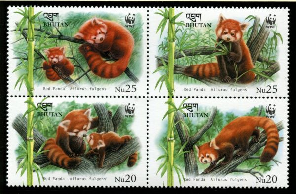 BHUTAN - 2009 WWF 'RED PANDA' Block of 4 MNH [E7202]