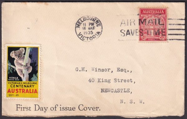 AUSTRALIA - 1935 ANZAC 2d RED FDC SG 154 GU Cv $40+ [D7151]