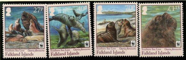 FALKLAND ISLANDS - 2011 WWF 'SOUTHERN SEA LION' Set of 4 MNH [E7389]