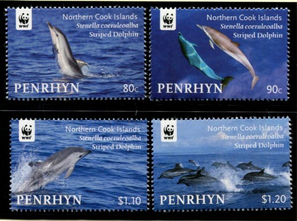 PENRHYN - 2010 WWF 'STRIPED DOLPHIN' Set of 4 MNH [E7388]