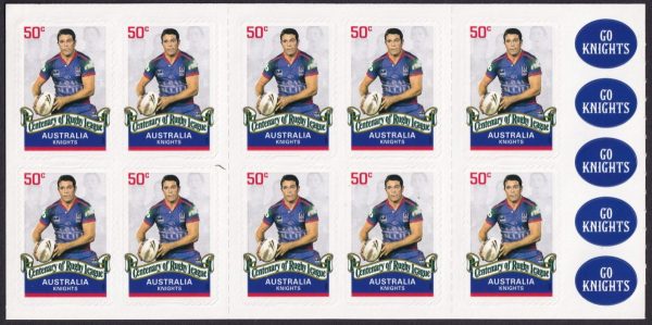 AUSTRALIA - 2008 'CENTENARY RUGBY LEAGUE - Knights' Self Adhesive Booklet Mint [D7450]