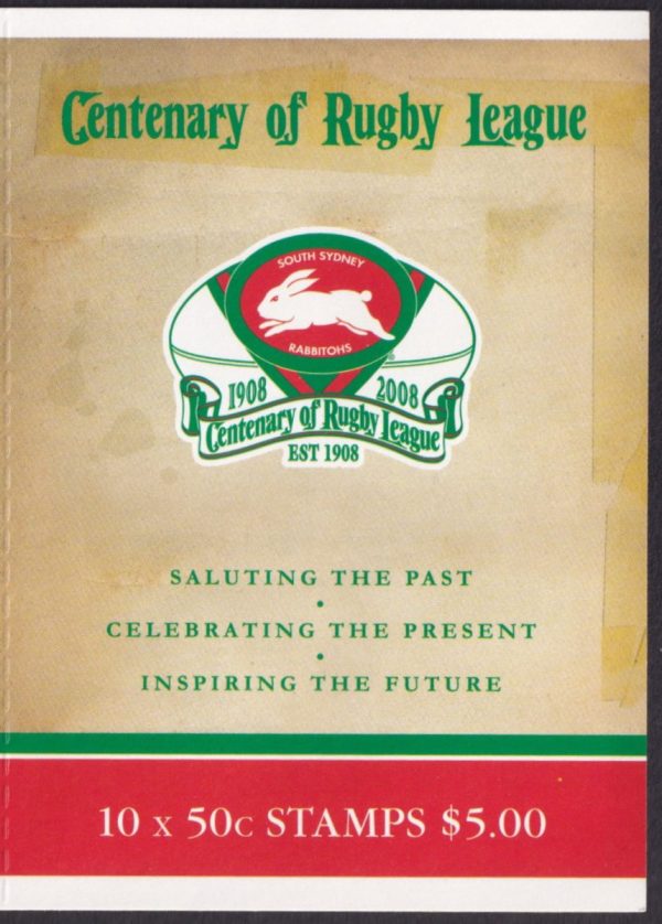 AUSTRALIA - 2008 'CENTENARY RUGBY LEAGUE - Rabbitohs' Self Adhesive Booklet Mint [D7454]