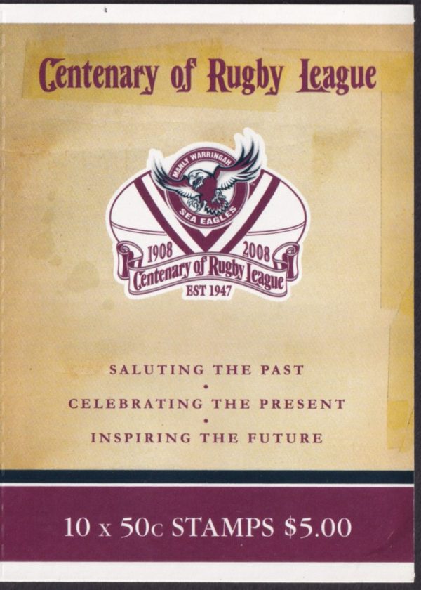 AUSTRALIA - 2008 'CENTENARY RUGBY LEAGUE - Sea Eagles' Self Adhesive Booklet Mint [D7446]