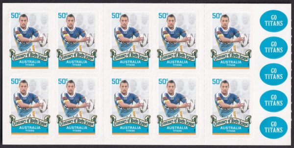 AUSTRALIA - 2008 'CENTENARY RUGBY LEAGUE - Titans' Self Adhesive Booklet Mint [D7451]