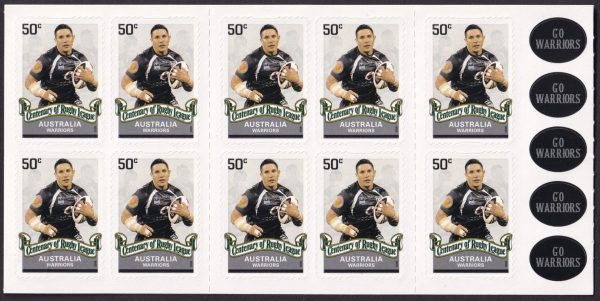 AUSTRALIA - 2008 'CENTENARY RUGBY LEAGUE - Warriors' Self Adhesive Booklet Mint [D7461]