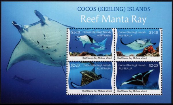 COCOS (KEELING) ISLANDS - 2021 'REEF MANTA RAY' Miniature Sheet MNH [E5464]