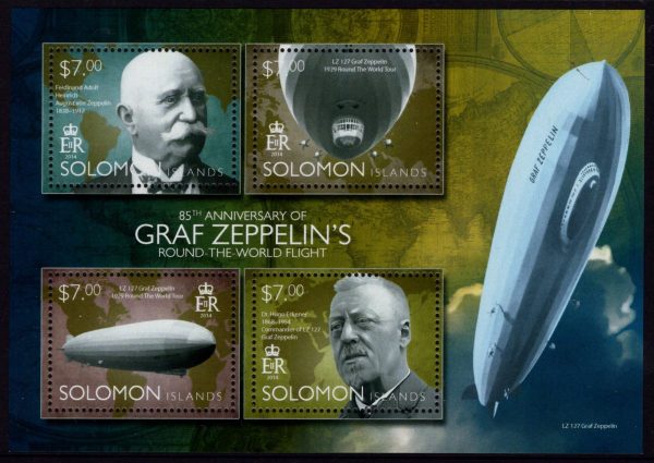 SOLOMON ISLANDS - 2014 'GRAF ZEPPLINS ROUND THE WORLD FLIGHT' Miniature Sheet MNH [D7301]